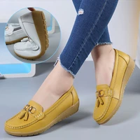 women flats 2021 fahsion soft genuine summer shoes woman leather bottom casual flats ladies ballet loafers flat shoes sneakers