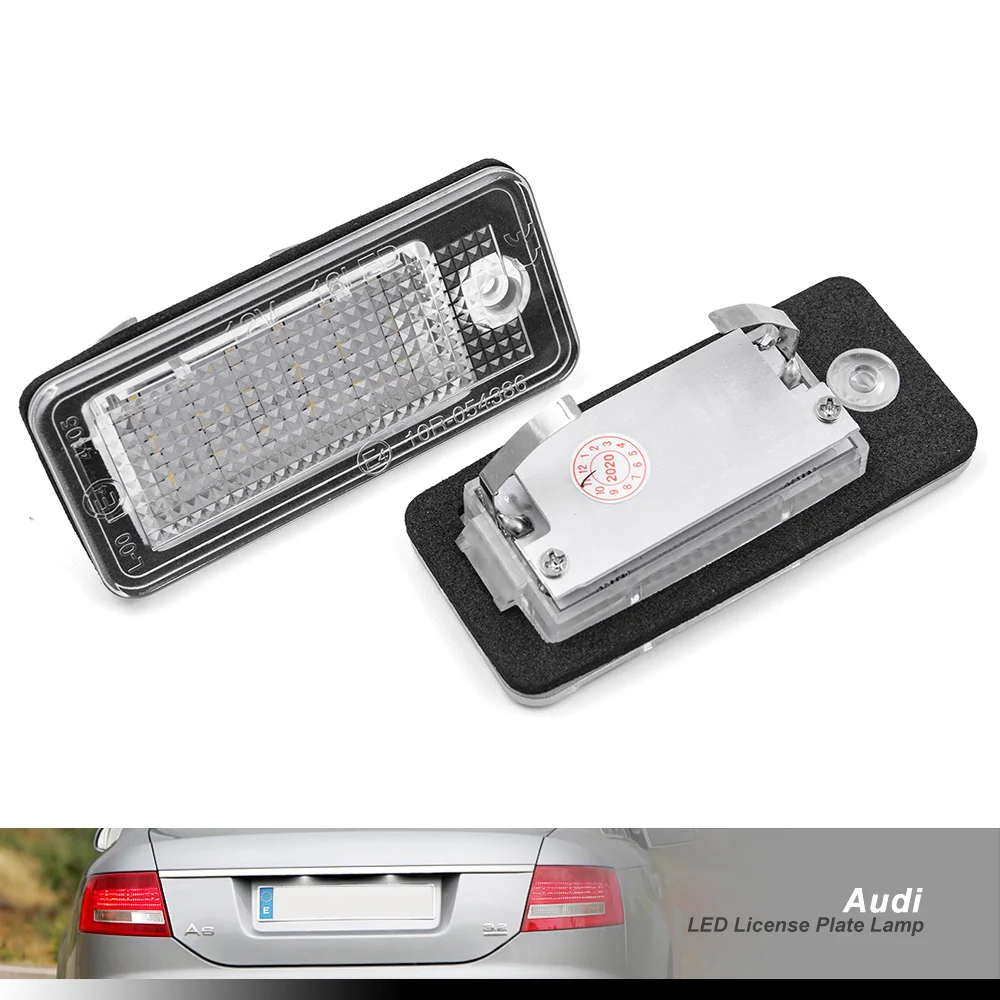 Светодиодный светильник Canbus 2 шт. для номерного знака Audi A3 S3 8P A4 S4 B6 B7 8E 8H A6 C6 S6 A8 S8 Q7