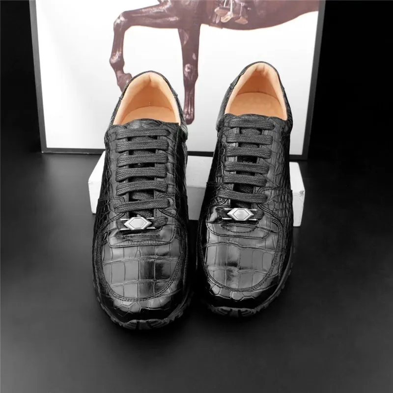 

Подлинный реальный с узором «крокодиловая кожа»; Мужская обувь, кроссовки из натуральной Мужская сумка из экзотической натуральной кожи ал...