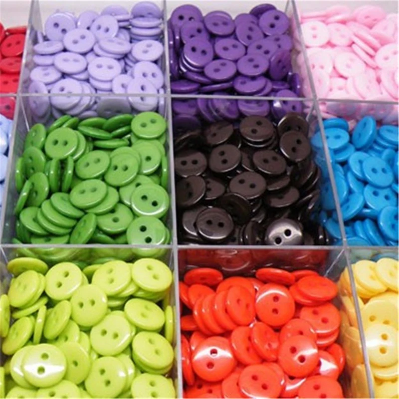 25 шт. смешанные Цвет Кнопки Скрапбукинг круглый Форма Смола 2 отверстия 11 мм 13