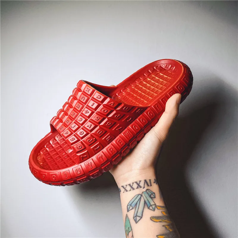 Сандалии с клавиатурой для мужчин и женщин тапочки дома пляжа отдыха 9 цветов на