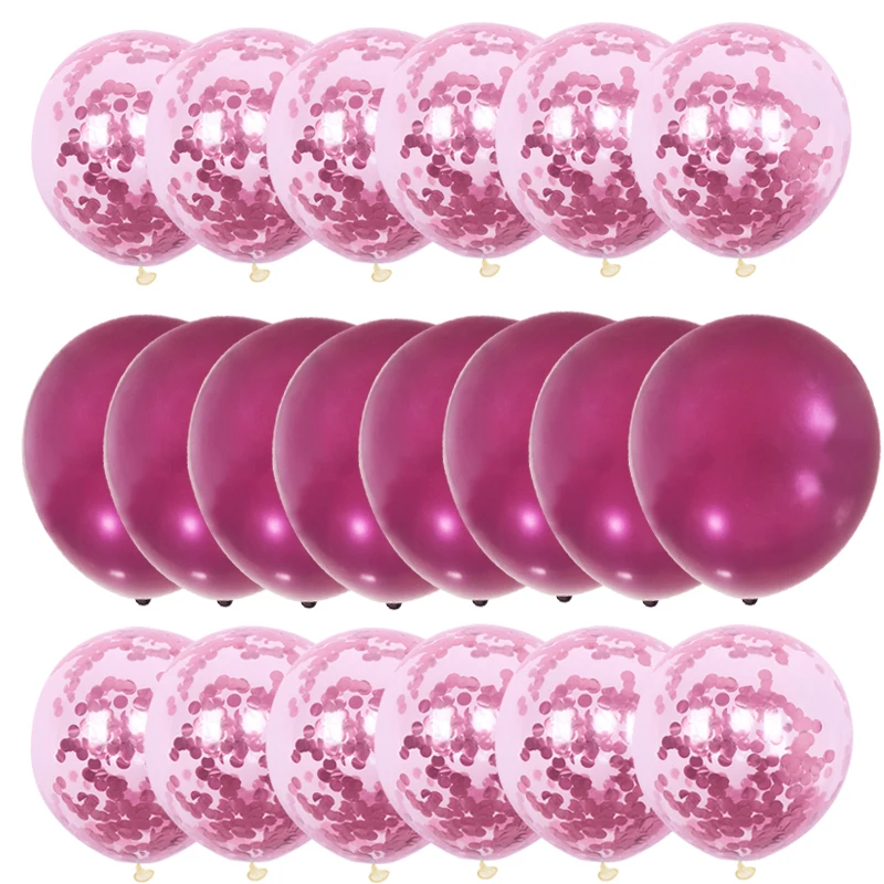 20pcs/lot Rose Gold Balloons Confetti Set Chrome ballon Birthday Wedding Party Deco Decoration Anniversary globals Metallic | Дом и сад