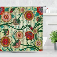 retro ethnic floral bathroom decor curtain bohemian mandala flowers printing creative bathtub partition screens shower curtains