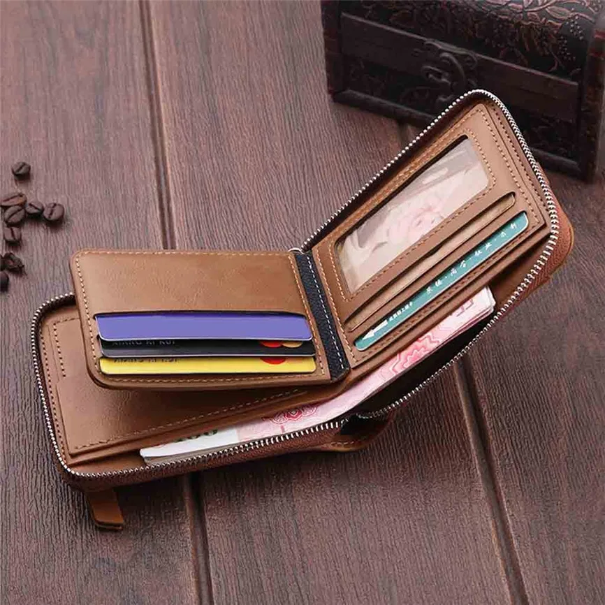 Кошелек Кожаный минималистичный Женский Мужской Новый мини маленький складной