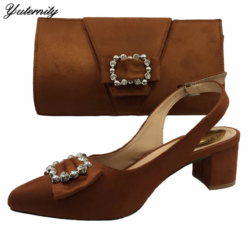 Африканский дизайн украшение стразы Дамский комплект из обуви и сумки