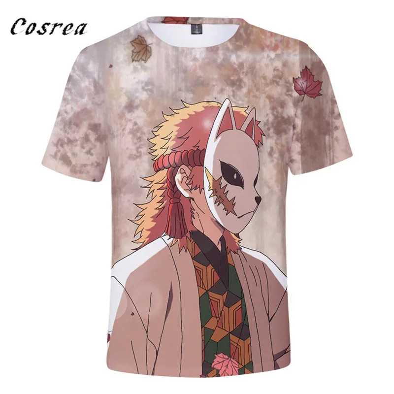 Мужской костюм для косплея футболка с 3d убийцей демонов камадо танджиро томиока