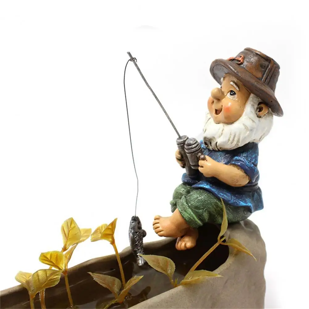 

Garden Gnome Statue Resin Fishing Dwarf Elf Figurines Naughty Funny Garden Statues Lawn and Yard Art Resin Decorations Sculpture