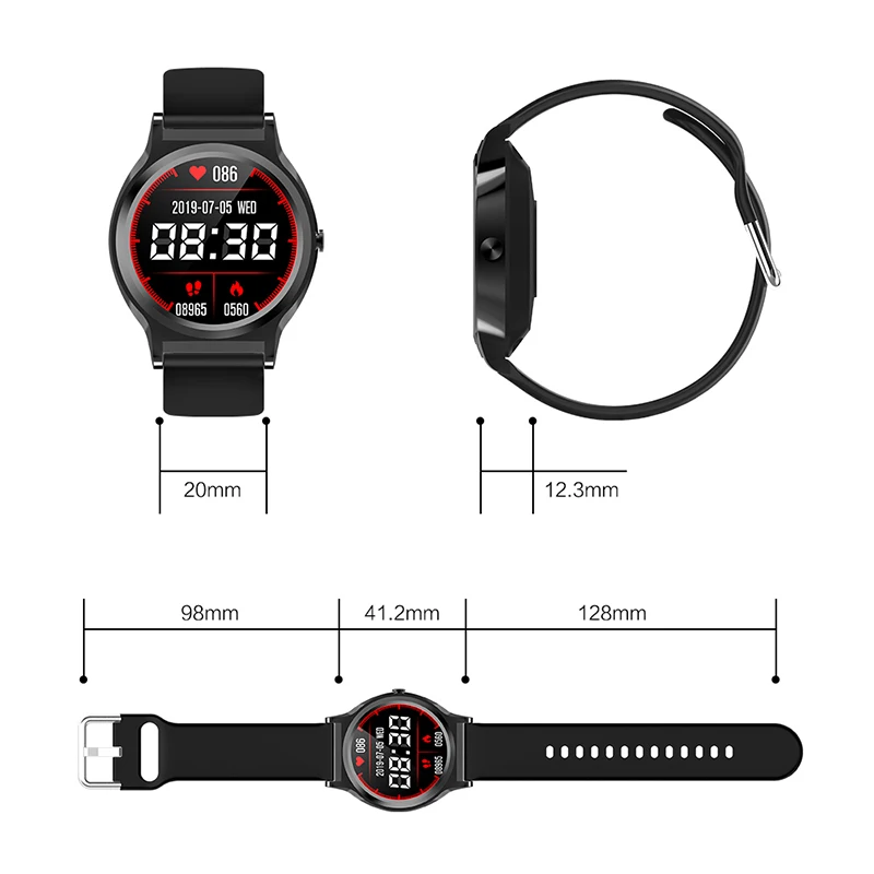 

CF98 Smart Watch Full Circle Touch Screen Fitness Bracelet IP68 Waterproof Heart Rate Monitor Smart Band For Men Women Watch