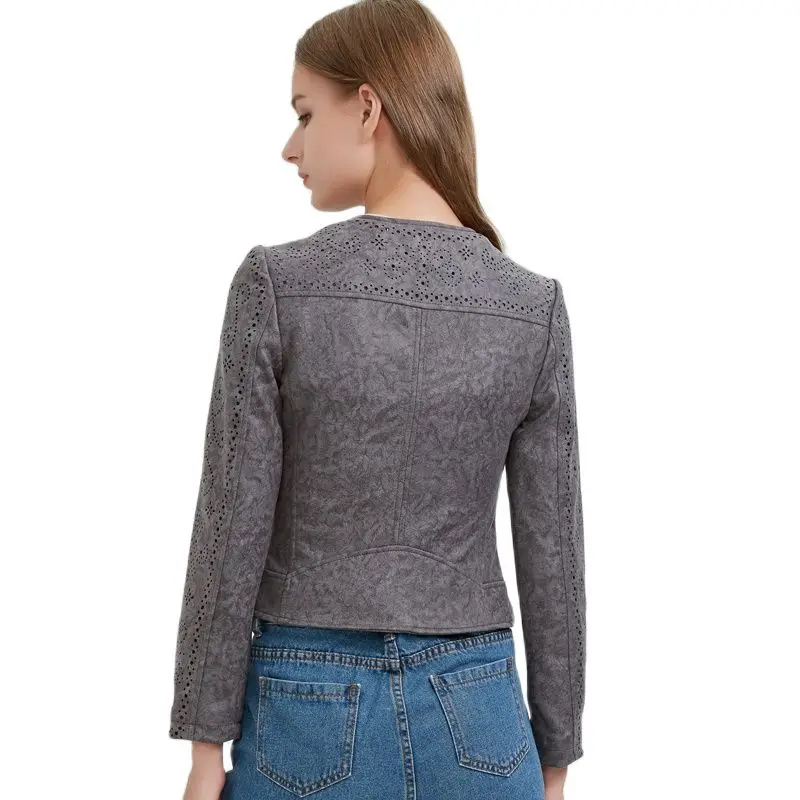 Женская замшевая куртка TMODA288 из искусственной кожи на осень и зиму женская