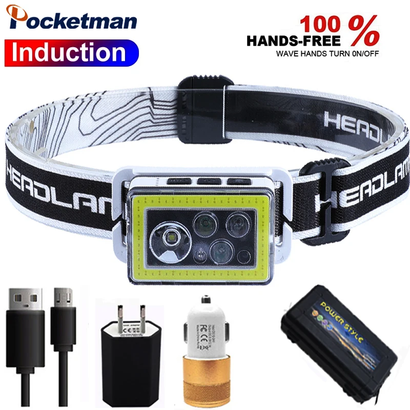 Портативная Светодиодная лампа T6 + COB со встроенным аккумулятором и зарядкой от