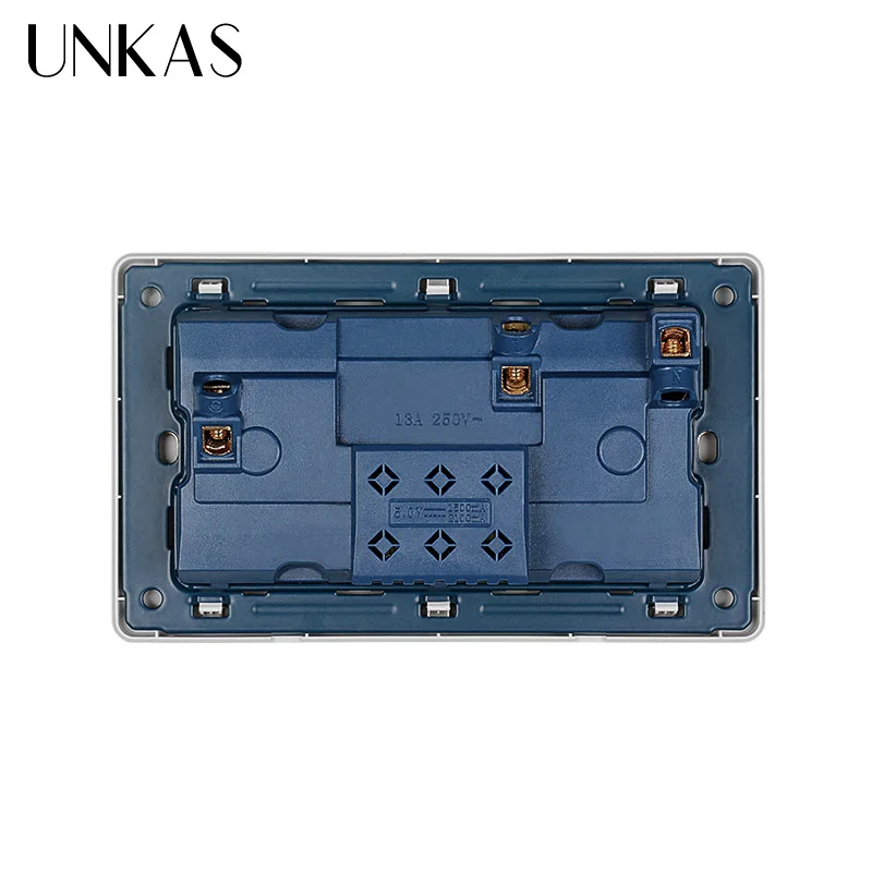 Настенная розетка UNKAS с рамой из нержавеющей стали стандарта Великобритании