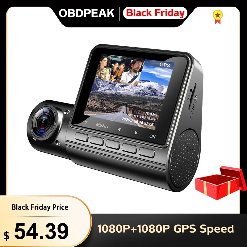 

Full 1080P HD Автомобильный видеорегистратор, GPS, ночное видение, двойной объектив, скрытый Автомобильный видеорегистратор, 170 градусов, широкоуг...