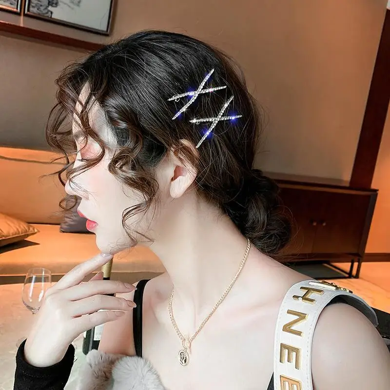 

Hair Clip Cross Rhinestone Headband Temperament Fashion Generous Hair Clip Elegant Forest Fairy Headdress Sweet Hair Pins