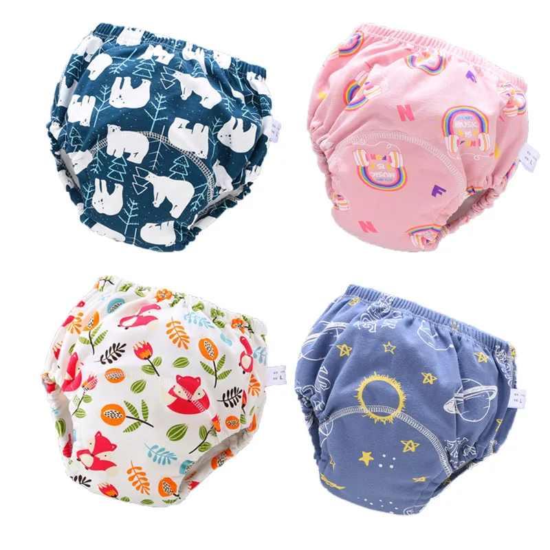 Детские хлопковые тренировочные штаны трусы для детей детские подгузники