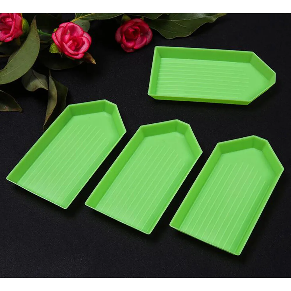 

Набор для алмазной живописи 5D «сделай сам», поднос для вышивки крестиком, аксессуары для хранения, с зеленой пластиной