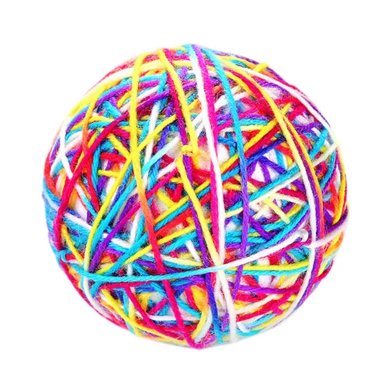 

Вращающийся шар для домашних животных, кошек, игрушки из красочной шерстяной пряжи, котят, мяч для царапин, игрушки для тренировок, игрушки д...