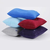 outdoor portable folding inflatable pillow double sided flocking mini pillow for camping travel hiking kamp office plane