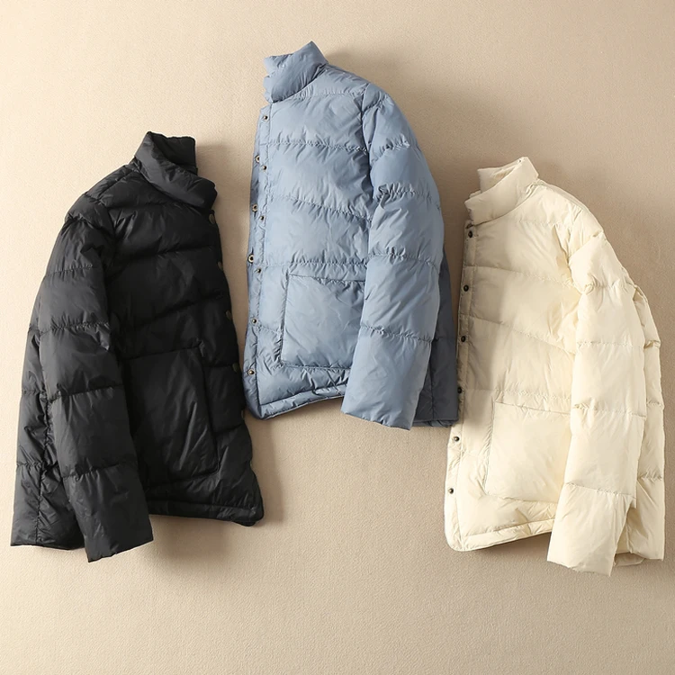 Осенне зимний ультра легкий пуховик женский корейский короткий Doudoune Femme Hiver
