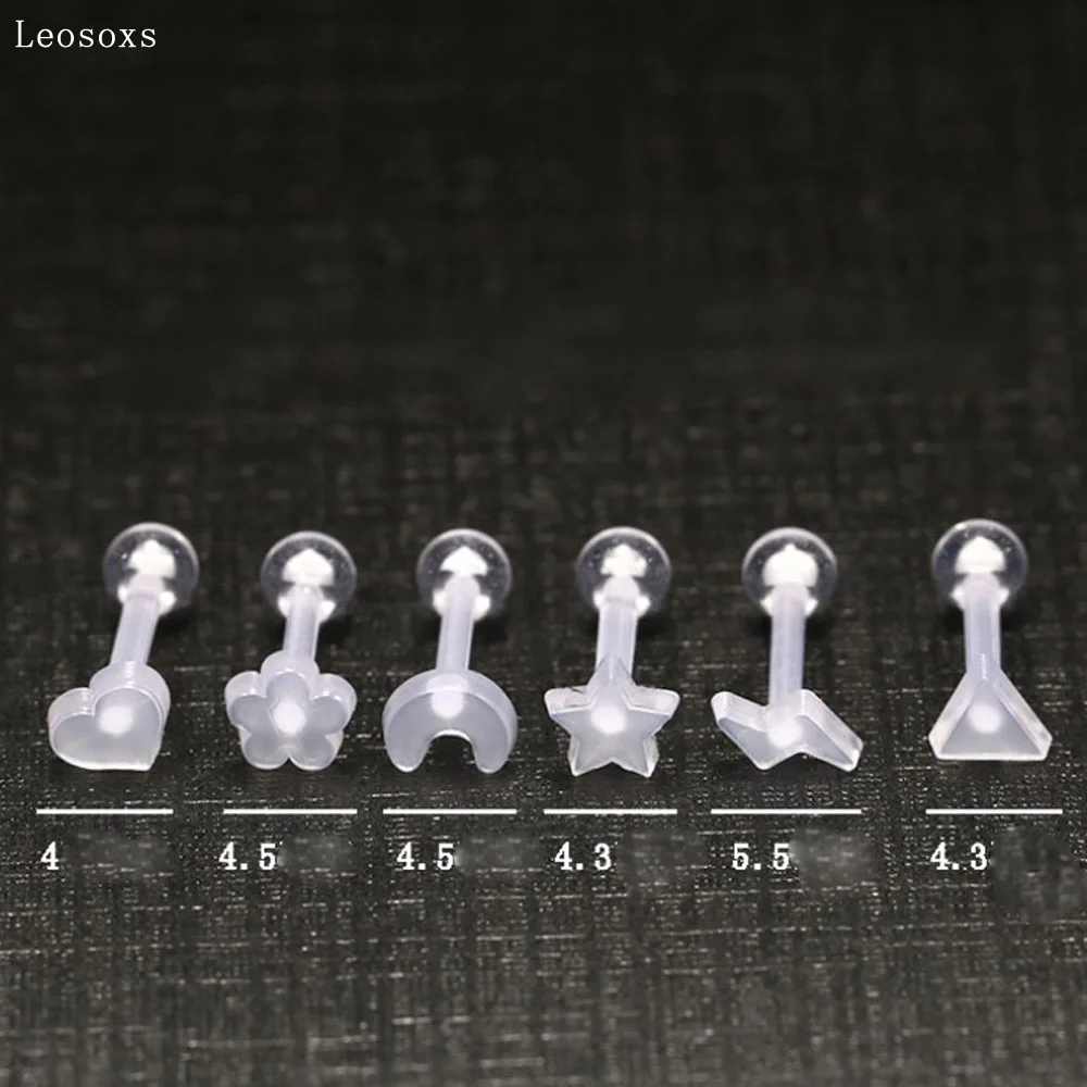 Leosoxs новый прозрачный Невидимый губ ногтей маленькие серьги слуховая косточка