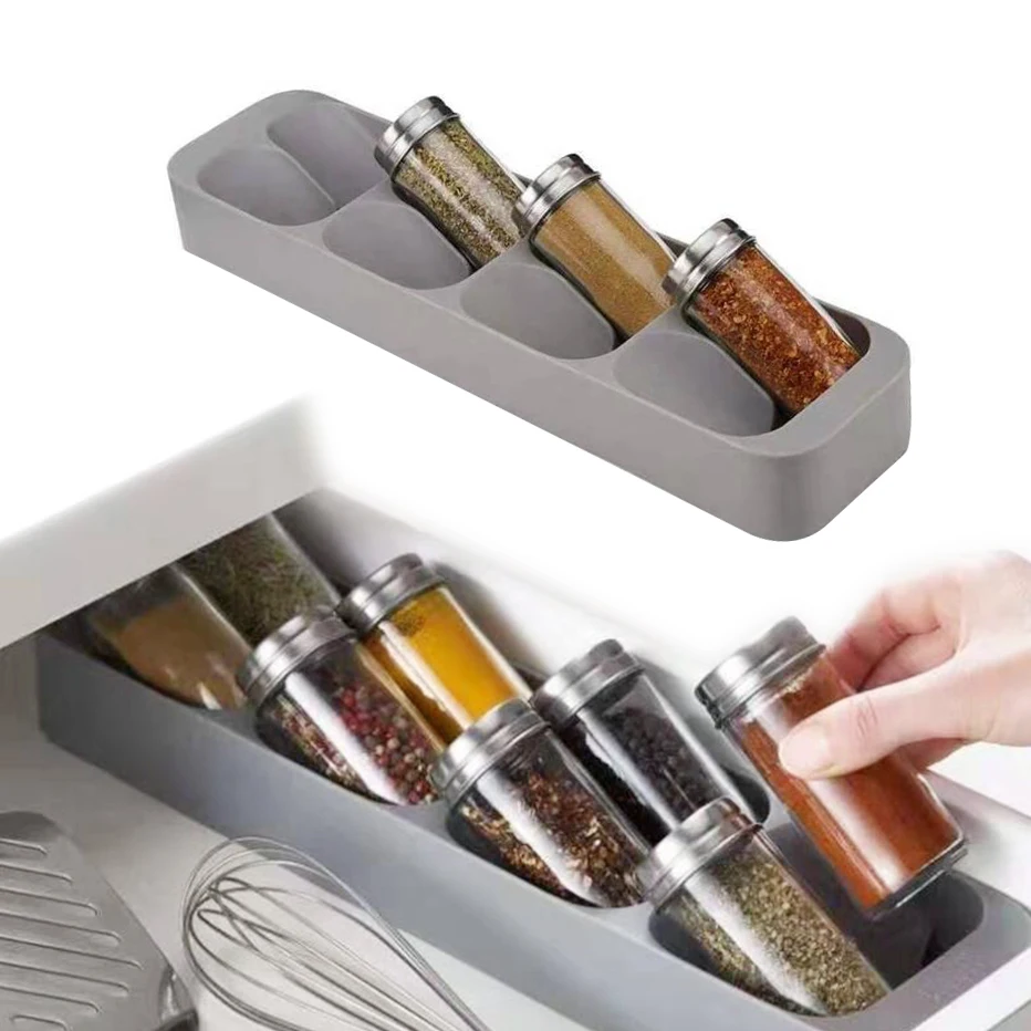 

Kitchen Drawer Cutlery Storage Tray Knife Holder Spoon Forks Tableware Organizer Container for Spice Bottles Knifves Block Rack