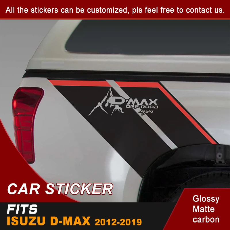 car decals 2 Pcs rear trunk side d-max stripe graphic Vinyl car sticker for  isuzu d-max 2012 2013 2014 2015 2016 2017 2018