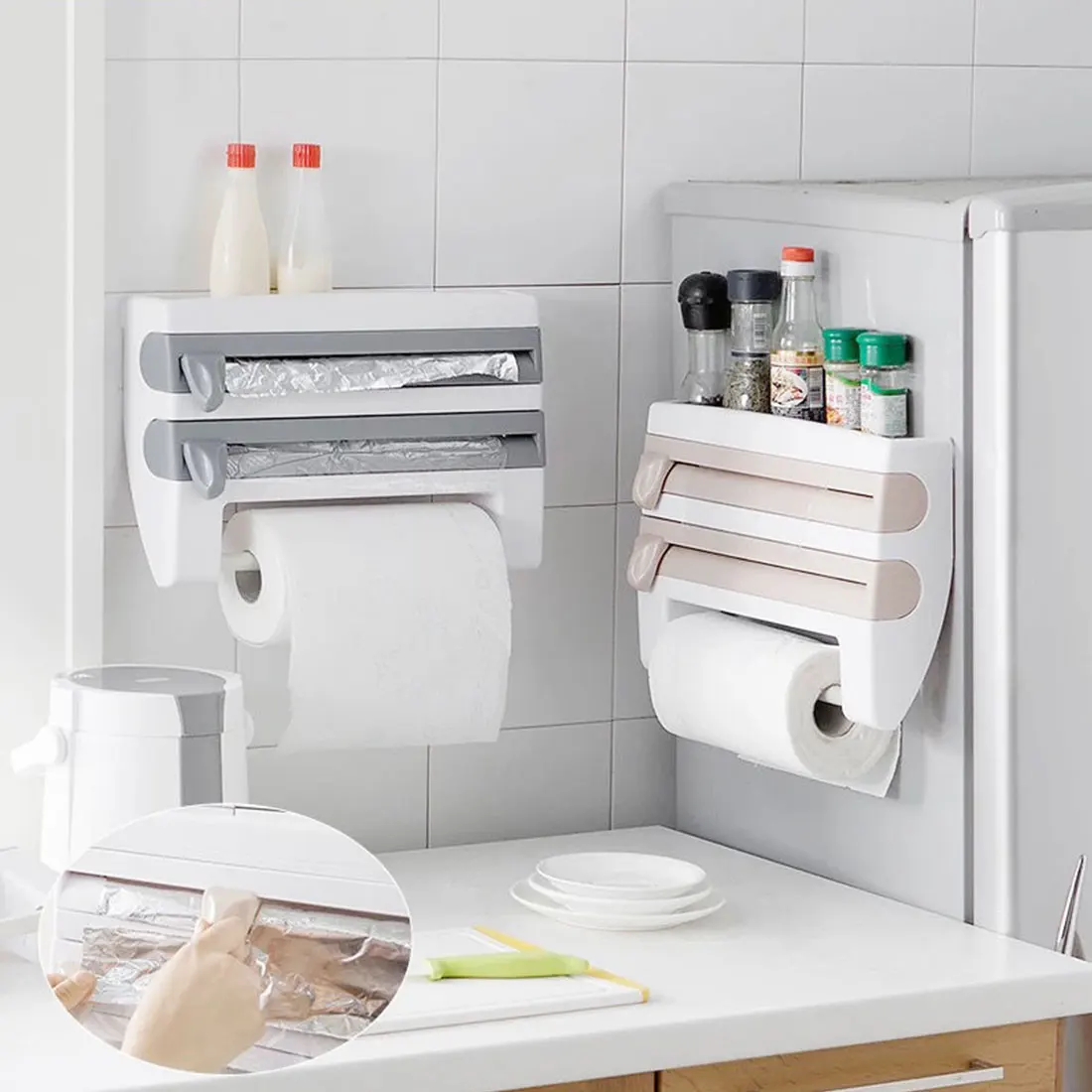 Новая кухонная вешалка для хранения резак обертывания настенный держатель