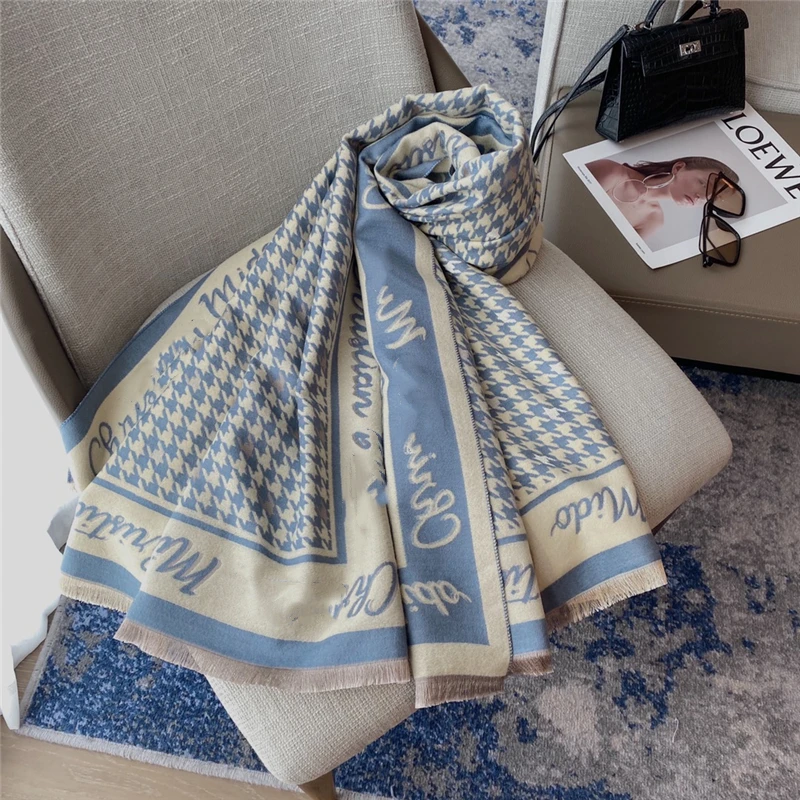 

2021NEW Luxury Cashmere Scarf AAA D Winter Women's Cashmere Shawl Warm Blanket Scarf Women's Headscarf Brand Thick Printed Scarf