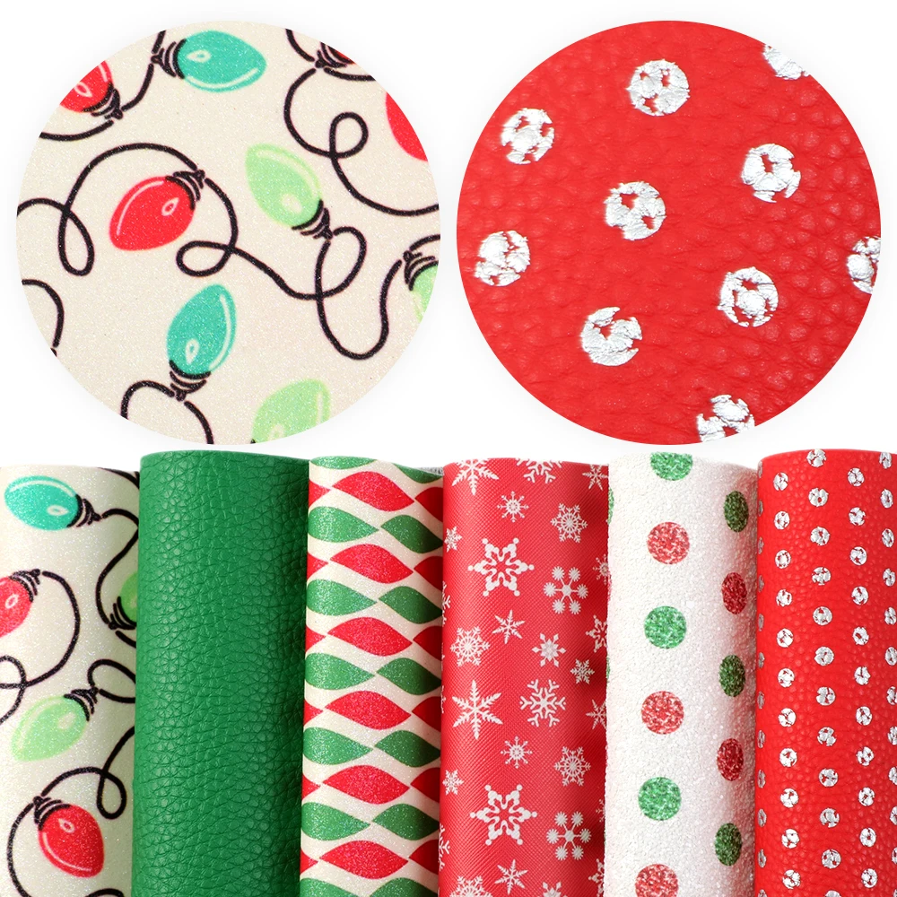 1093193001 Давид аксессуары 6 шт./компл. 20*34 см Рождество мульти-материал синтетическая кожа Набор DIY лук мешок искусственная кожа ткань, 1Yc7882 - Цвет: 1093193001