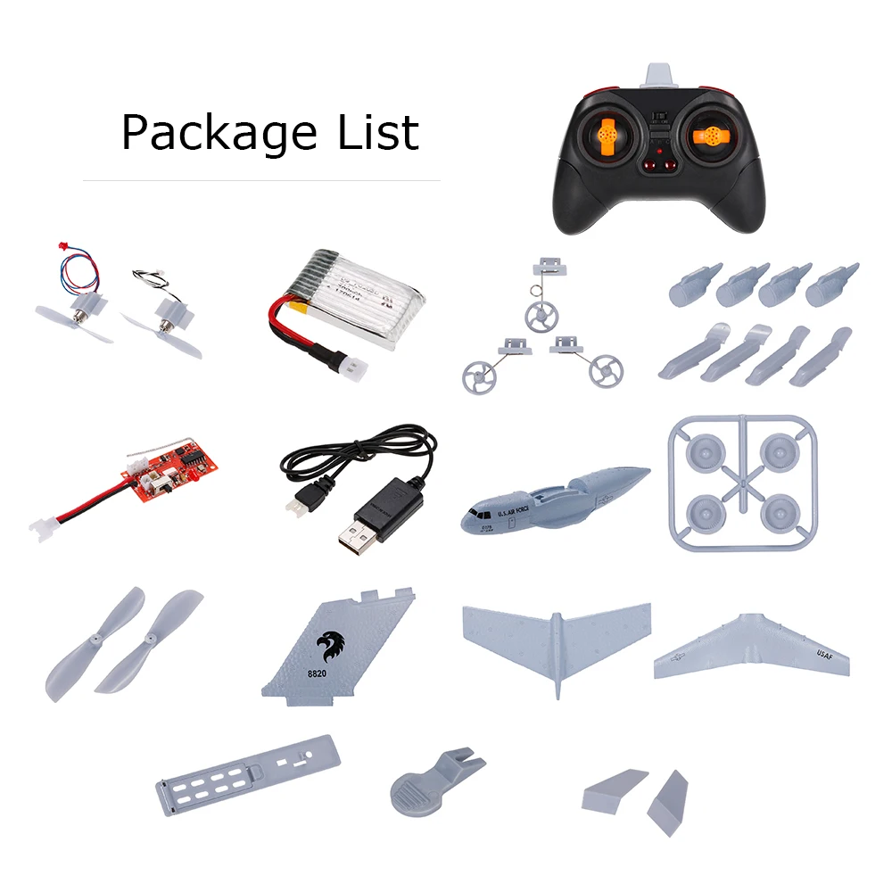 373mm размах крыльев RC самолет 2 4 ГГц 2CH транспортный EPP с гироскопом RTF неподвижным