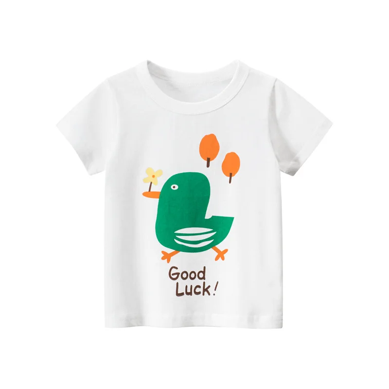 

2021 Summer Children's Clothing Princess Cute Cartoon Girl T-shirt Aesthetics Fun Kid Top Crew Neck White Short Sleeve