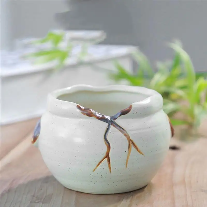 4Pcs Flower Pot Cylinder Succulent Ceramic Decorations Plants Potted Holder for Home Garden Store (Mixed Style) | Дом и сад