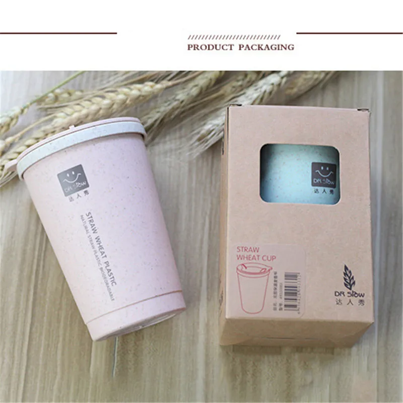 TTLIFE 280 мл с двойными стенками изоляции пшеницы волокна соломы Кофе чашка