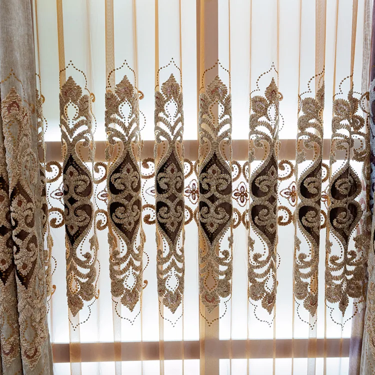Европейские занавески с вышивкой для гостиной столовой тканевые спальни из