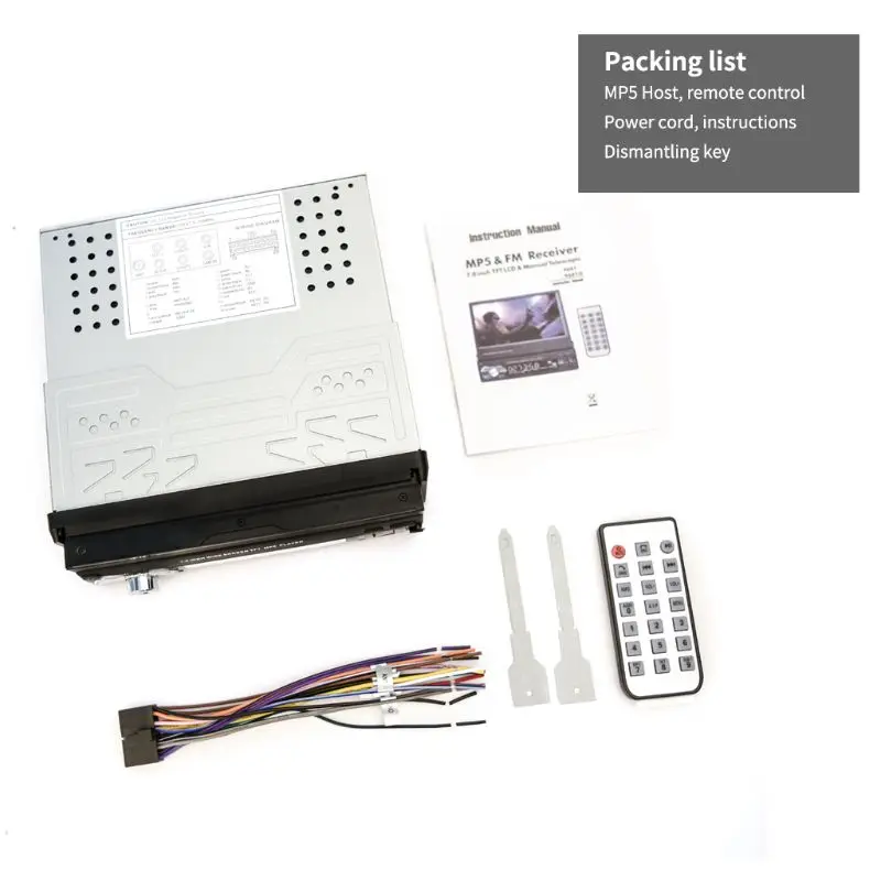 

7" Folding Touch Screen 1Din Car Stereo MP5 Player Q84E