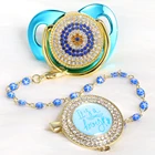 Держатель для соски-пустышки для младенцев, Золотые зажимы для соски-пустышки, блестящие детские силиконовые соски без бисфенола А для новорожденных Du, уникальные подарочные соски-пустышки для младенцев