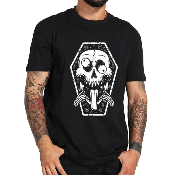 

put tongue out vintage Printing Retro Logo Punk Rock T-shirt Men Cotton Tees Tops