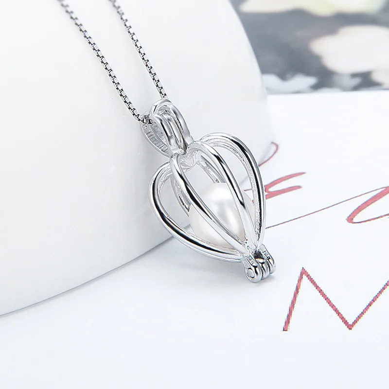 Женский кулон из стерлингового серебра 925 пробы CLUCI в форме сердца с жемчугом