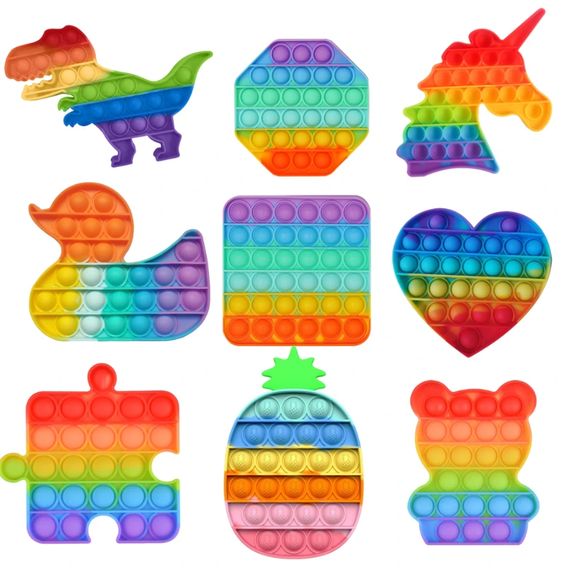Радужные популярные игрушки антистресс с пузырьками для взрослых игрушка снятия
