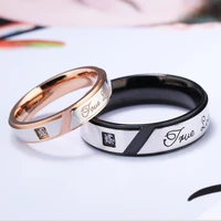 new fashion romantic stainless steel zircon womens ring mens rings 2021 trend vintage couple rings wedding party women jewelry
