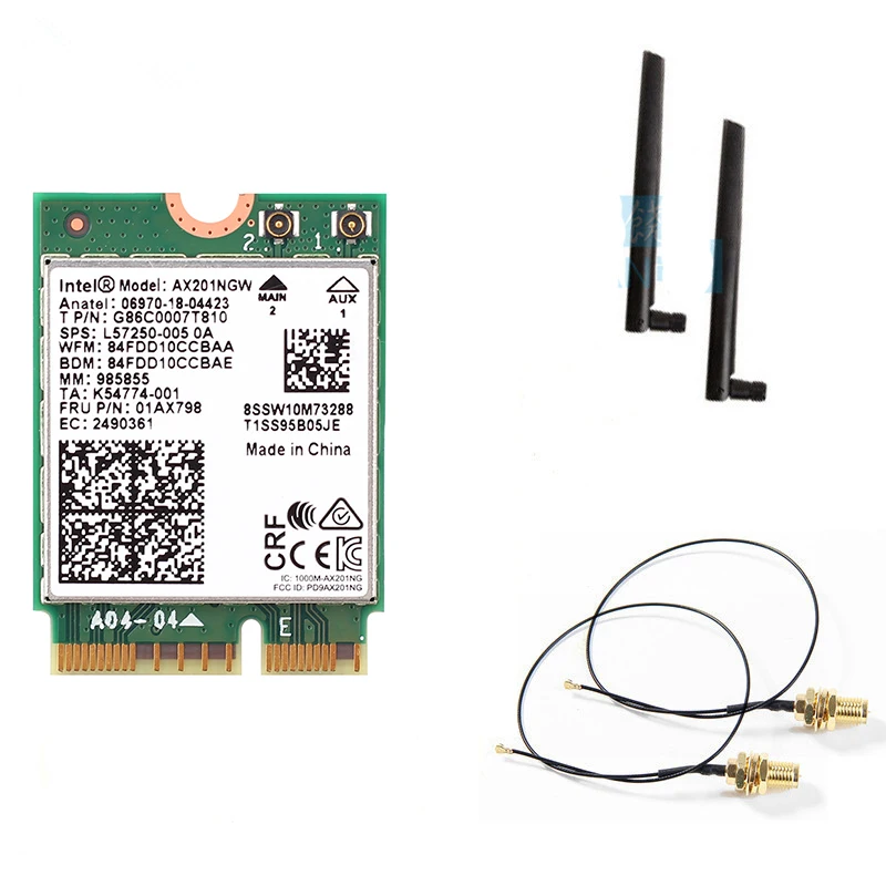Двухдиапазонный 2400 Мбит/с беспроводной для Intel Wi-Fi 6 AX201 Bluetooth 5,0 NGFF ключ E CNVi Wifi карта AX201NGW 2,4 ГГц/5 ГГц 802.11ac/ax
