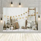 Детский фон для фотостудии Avezano, Рождественский зимний фон, снежинка, лось, лестница, звезды