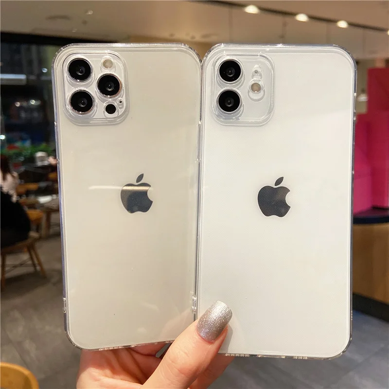 Прозрачный противоударный чехол для телефона iPhone 11 13 силиконовый прозрачный