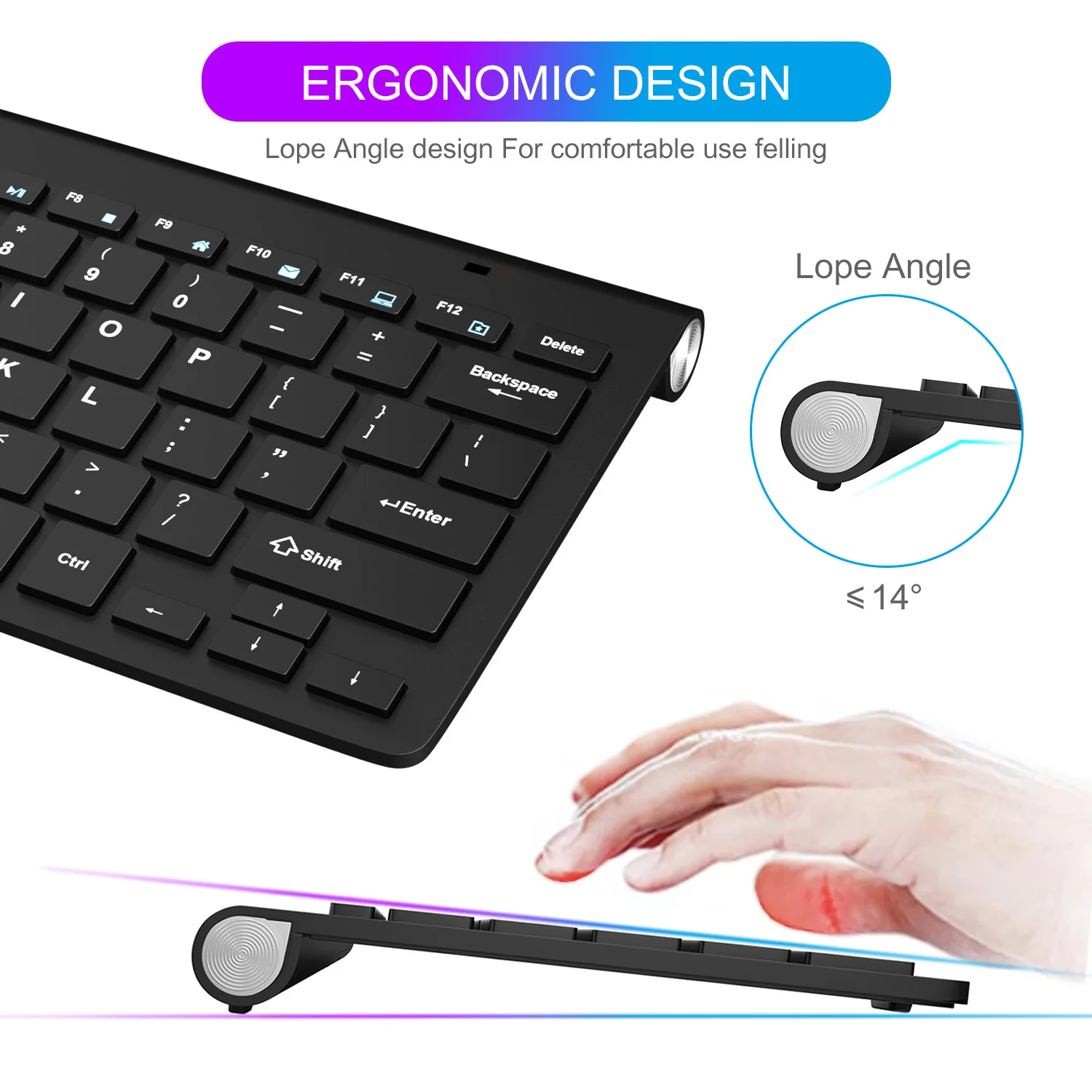 Беспроводная Клавиатура Mini беспроводная эргономичная клавиатура резиновые