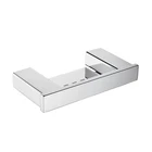 Бесплатная доставка, квадратная Хромированная мыльница из нержавеющей стали, настенный металлический держатель для мыла, аксессуары для ванной комнаты