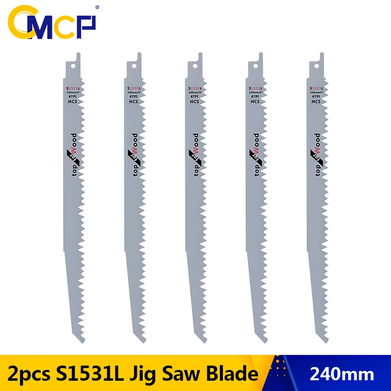CMCP Jig Saw Blade 2 pcs S1531L Jigsaw Blades for Wood Cutting Saber Saw Power Tool Saw Blade Reciprocating Saw Blades