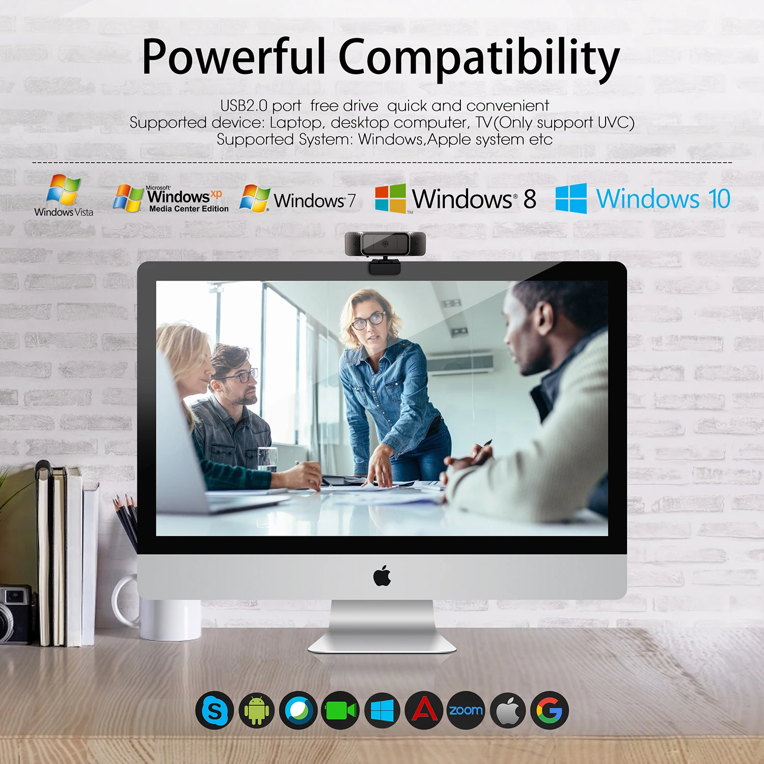 

Real HD 1080P Webcam PC WebCamera with Microphone Rotatable Cameras for Live Broadcast Video Calling Conference Work