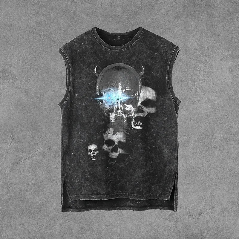 

BETHRIVED Skulls mens tank tops high street designer vest men harajuku men clothing HIP HOP vest for men 100C14