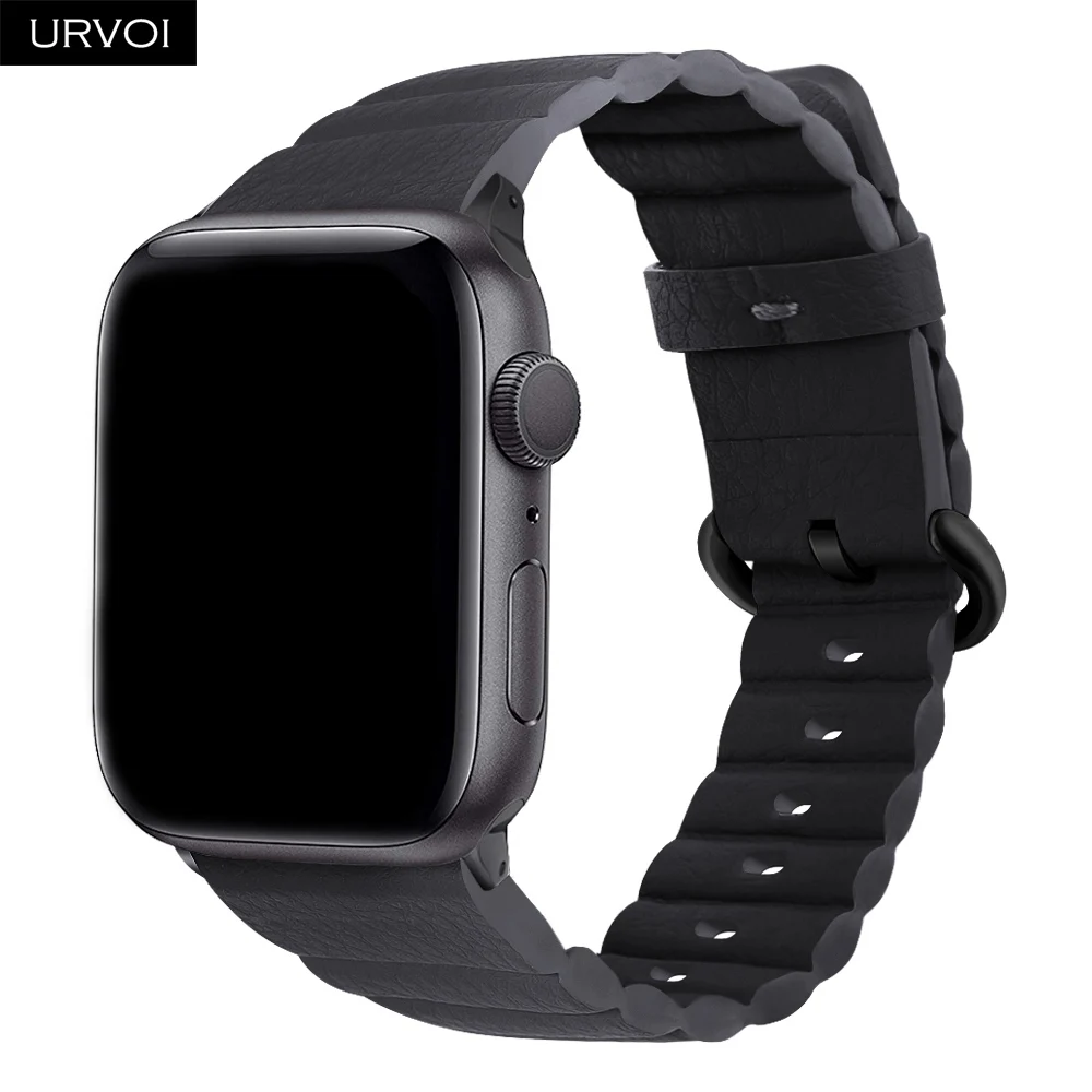 Ремешок URVOI для Apple Watch series 6 SE 5 4 3 2 1 дизайнерский браслет из искусственной кожи с