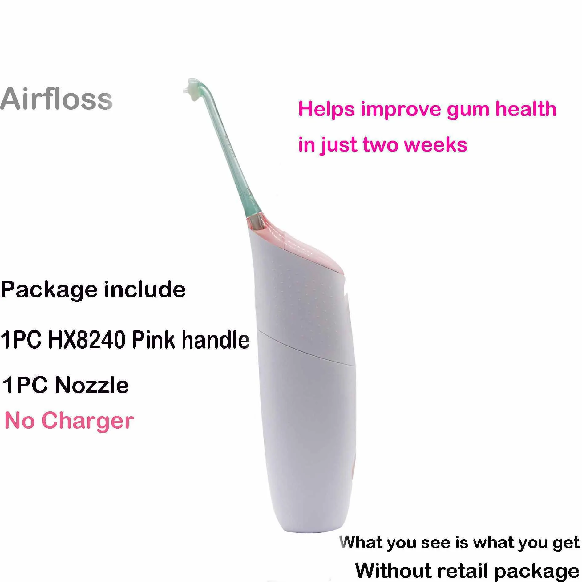 

For Sonicare AirFloss Electric Flosser Handle HX8140 & Nozzle Electric Flosser HX8111 HX8211 HX8141 HX8154 W/O Retail box