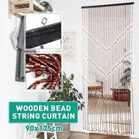 90x175cm high quality wooden door curtain blinds handmade fly screen wooden beads room divider 27 line non toxic no smell